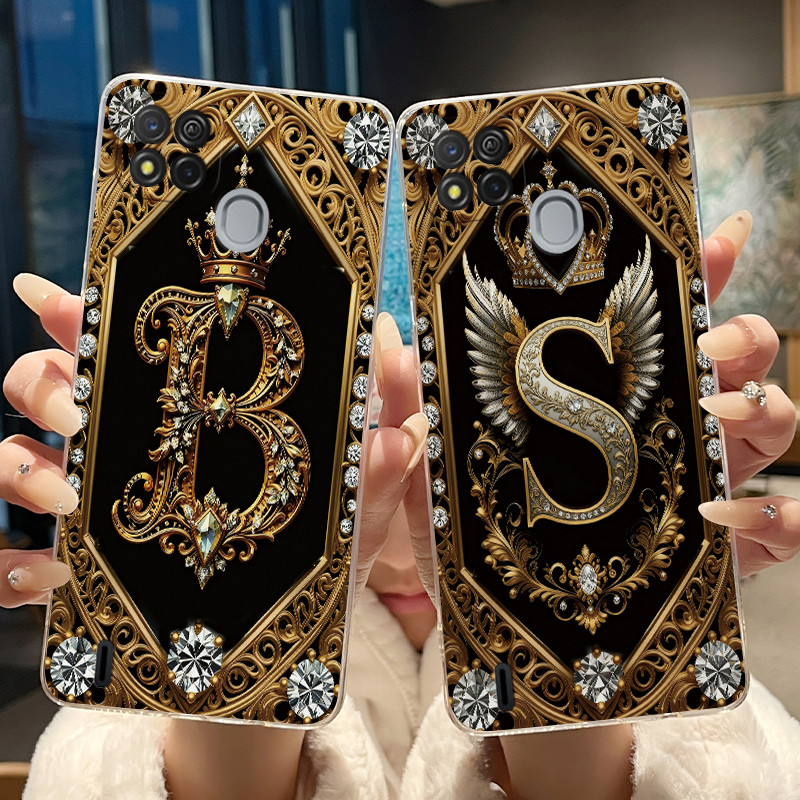 สําหรับ Itel A57 W6004 / Itel A57 Pro A611W ใหม่แฟชั่น Retro Letter คู่เคสโทรศัพท์โปร่งใสซิลิโคนนุ่ม
