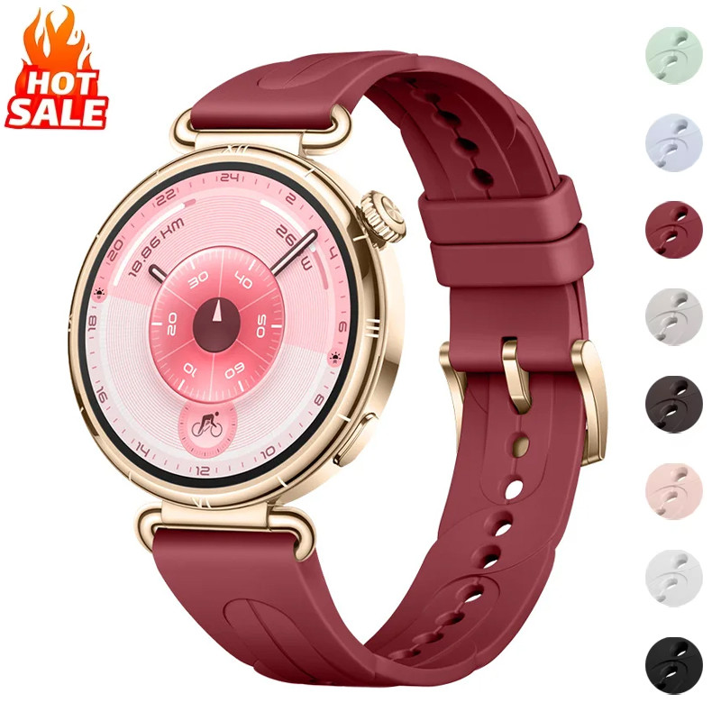 18 มม.สายซิลิโคนอ่อนนุ่ม (ไม่มีนาฬิกา) สําหรับ Huawei Watch GT6/GT5/GT4 41 มม.สําหรับ Garmin 265S 255S Venu 3S 2S Vivoactive 4S/3S สายรัดสําหรับผู้หญิง