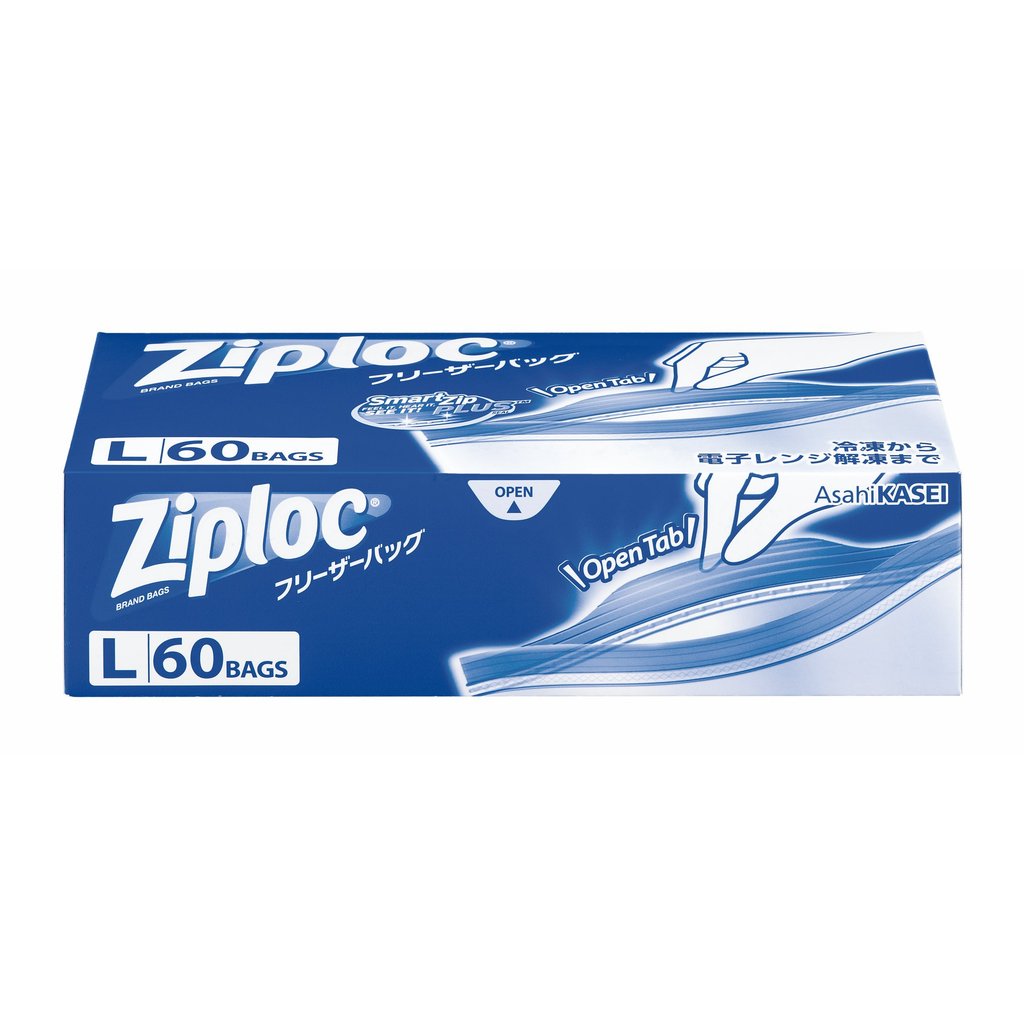 [Direct from Japan] Large Capacity] Ziploc Freezer Bag L 60pcs.