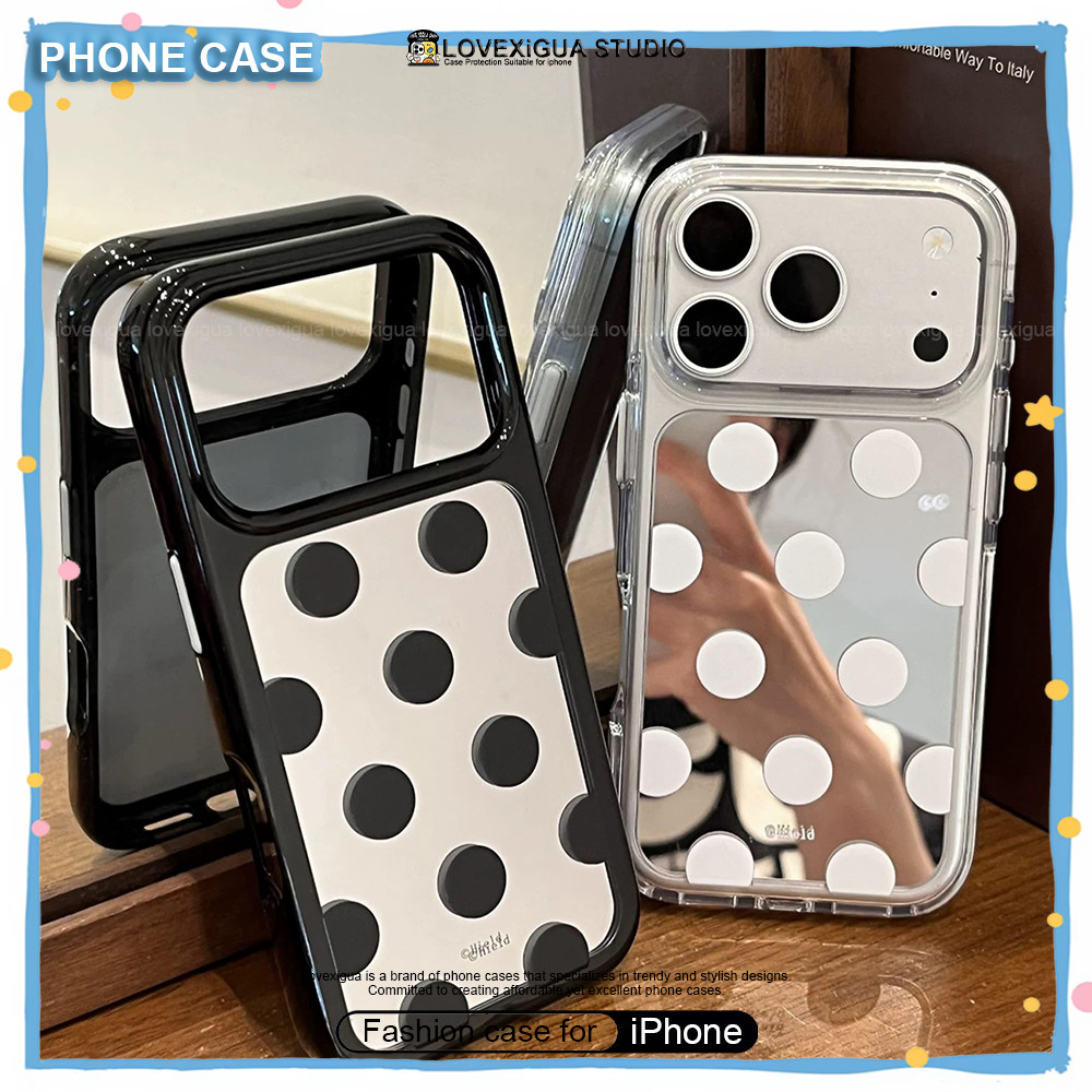 Mirror Simple Circle dot เคสโทรศัพท์สําหรับ iPhone 17Pro Max 17 16 15 14 Pro Max เคสกันกระแทกฝาครอบป้องกัน
