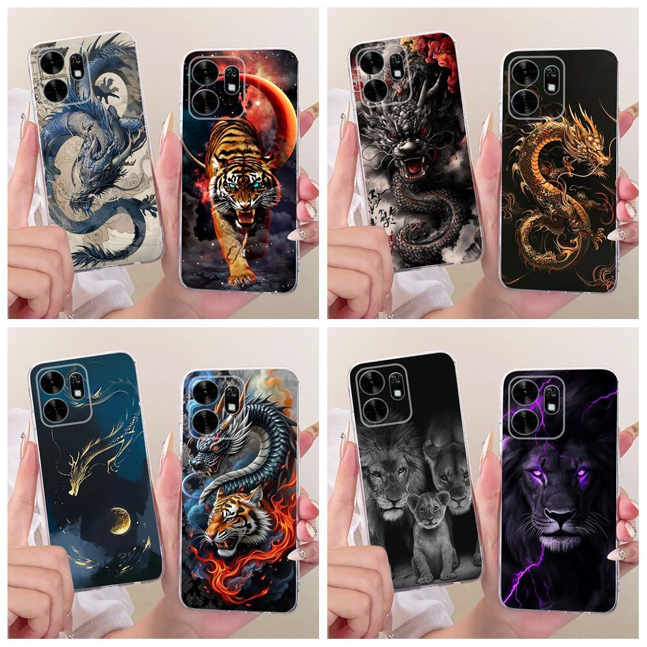 สําหรับ Honor X6d 5G กรณี LNA-NX1 Nala-N31B Cool Dragon Lion Tiger สัตว์ทาสีฝาครอบโทรศัพท์สําหรับ Ho