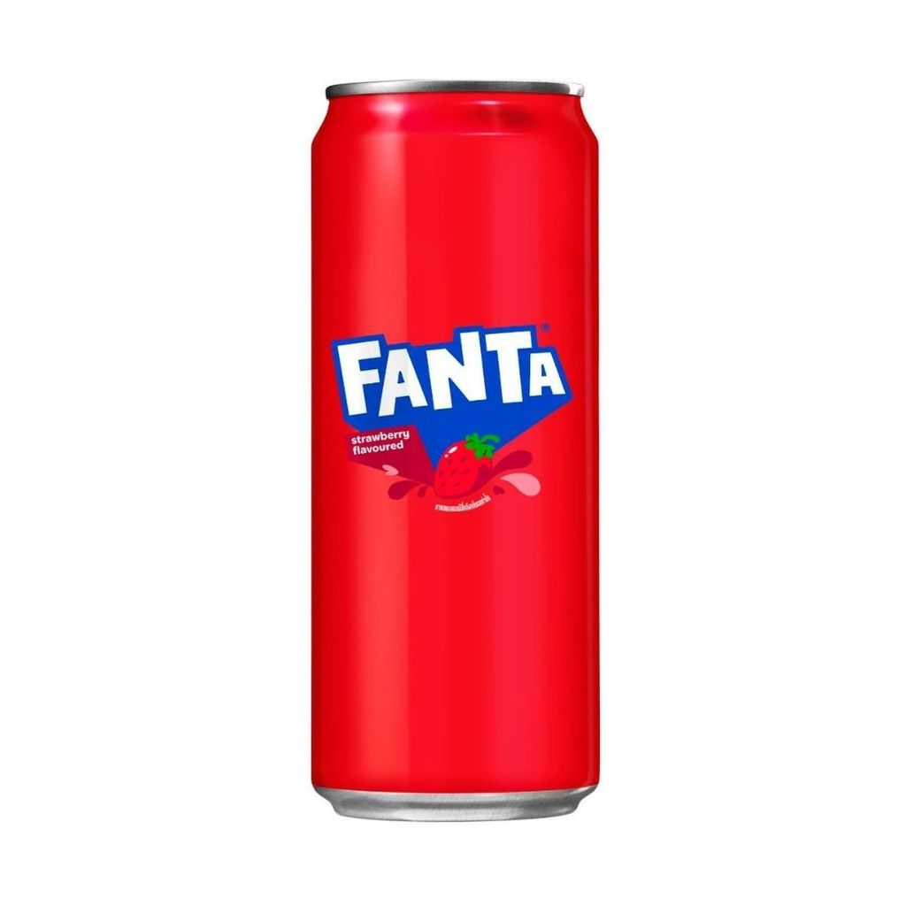 แฟนต้า น้ำอัดลมสตรอเบอร์รี่ Fanta Strawberry 325ml.