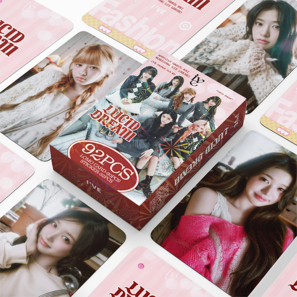 IIVE อัลบั้ม LUCID DREAM Lomo Card Photocard โปสการ์ด 60 ชิ้นการ์ด + สติกเกอร์ 32 ชิ้น