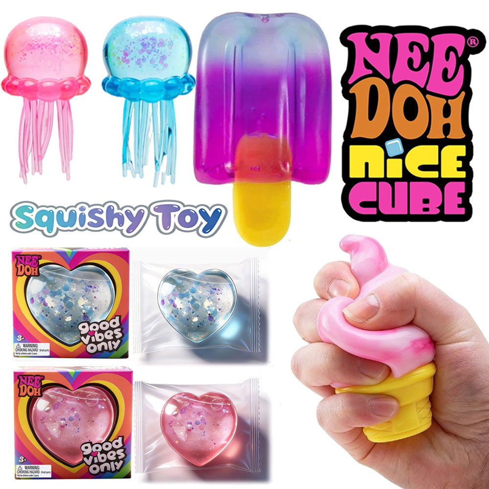 NeeDoh หัวใจน่ารักช้า Rising Squishy ของเล่นไอศกรีมที่สมจริงพิซซ่า Fidget ของเล่นความวิตกกังวลบรรเทาของขวัญแปลกใหม่