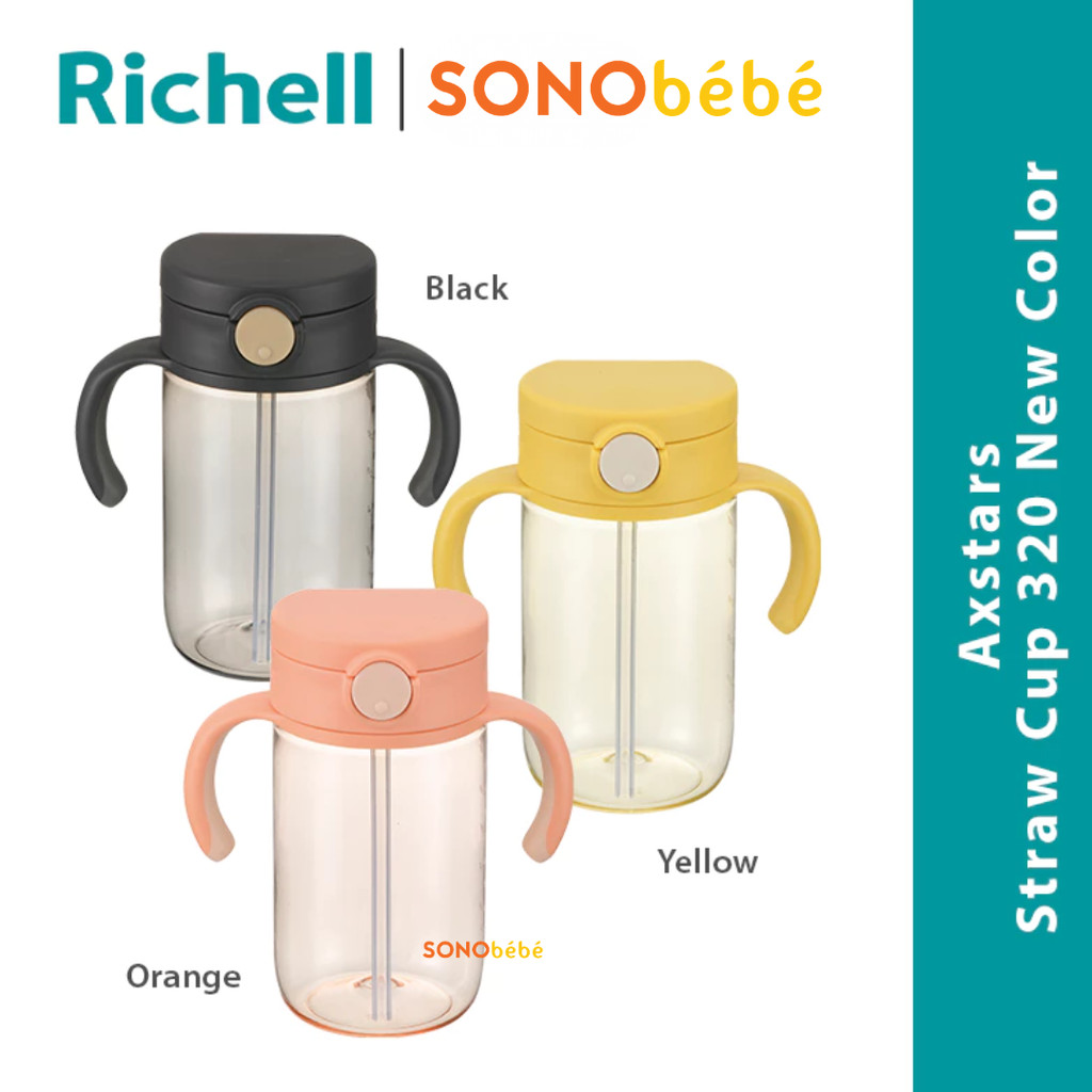 RICHELL - Axstars Straw Cup 320 - สีใส / ขวดหัดดื่มเด็ก / แก้วน้ําเด็ก