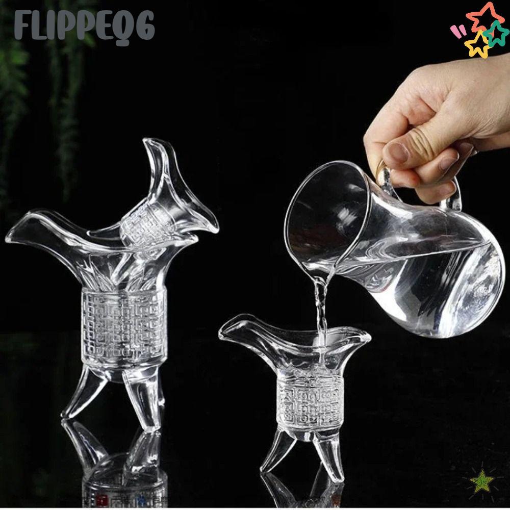 FLIPPEQ6 ถ้วยแก้วคริสตัล, เครื่องดื่มจีนโบราณ ถ้วยจักรพรรดิ์จีน, ฐานขาตั้งกล้อง Retro Baijiu Cup