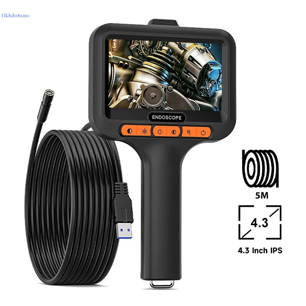 COD กล้องตรวจสอบท่อ 1080P จอ4.3" กันน้ำIP67 ไฟLED 8ดวง สาย5m แบต2600mAh | พร้อมตะขอ+แม่เหล็ก
