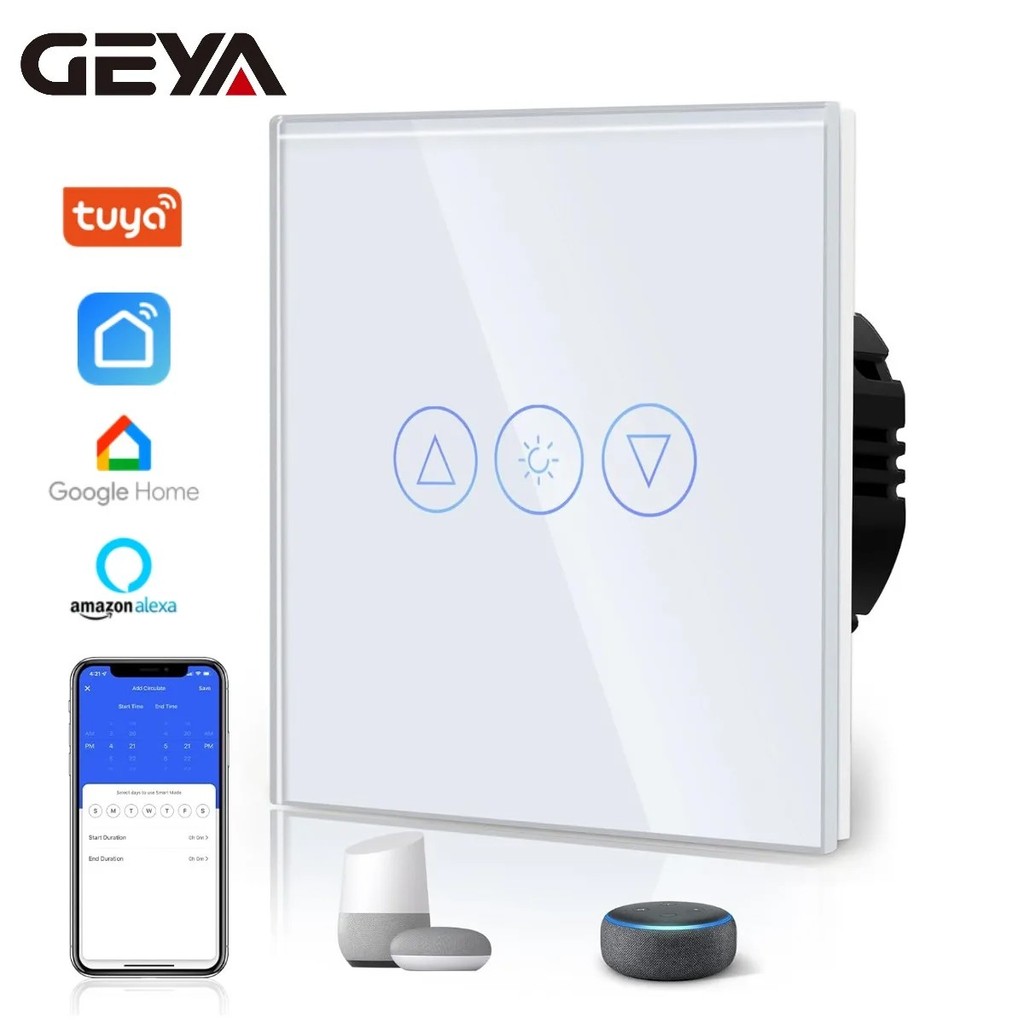 GEYA GSW6-S801T ไฟ Wifi Dimmer สวิตช์ผนังอัจฉริยะ Alexa/Tuya APP กําหนดการการควบคุมแบบสัมผัส