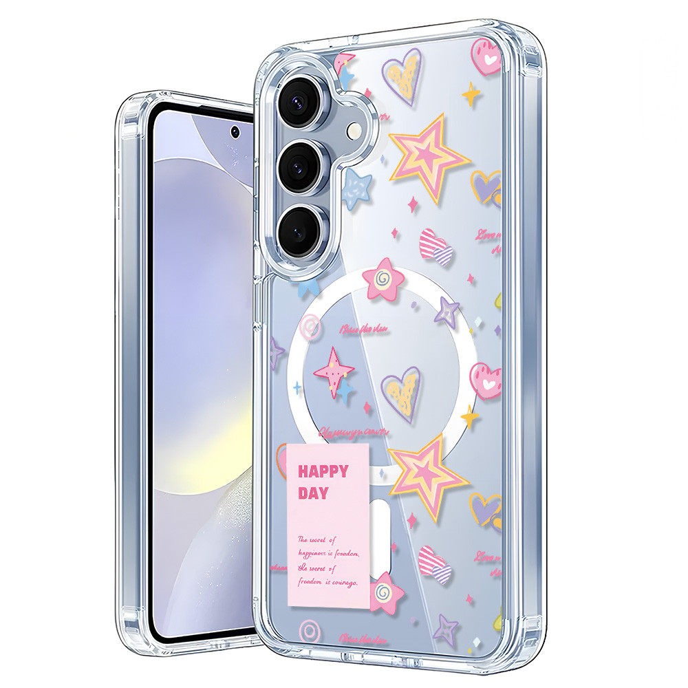 เคส แม่เหล็ก For Samsung A57 A56 5G A37 A17 A07 S26 Ultra A16 A36 A06 A55 A15 A26 A54 A35 S25 S24 FE เคสแม่เหล็กใสรูใหญ่