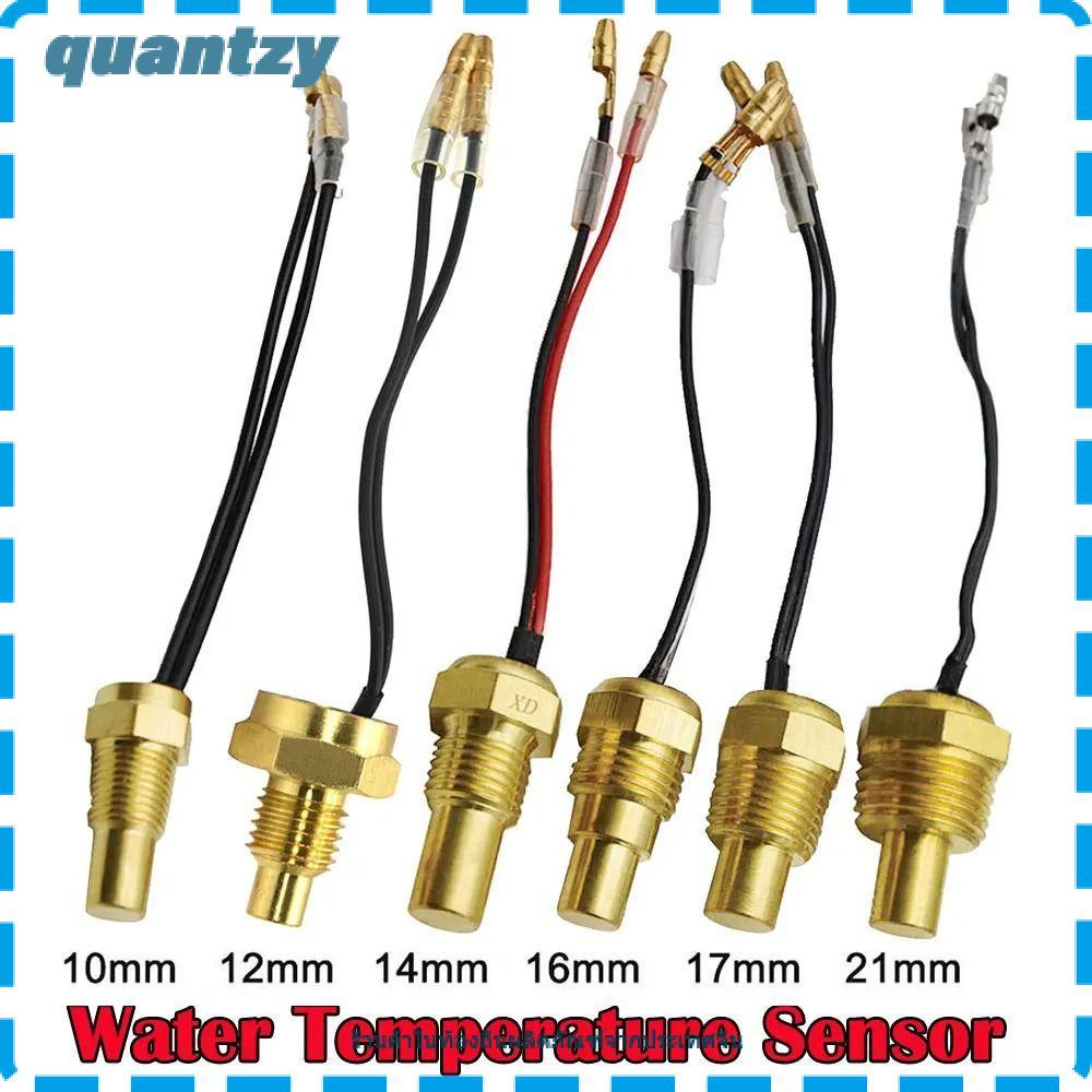 QUANTZY 1 ชิ้นเซ็นเซอร์อุณหภูมิแบบดิจิตอล, 12 โวลต์/24 โวลต์ NPT 3/8 1/8 1/2 เซ็นเซอร์อุณหภูมิน้ํา, Universal 10/12/14/16/17/21 มิลลิเมตร 50 พันหัวปลั๊กอุณหภูมิ Sender