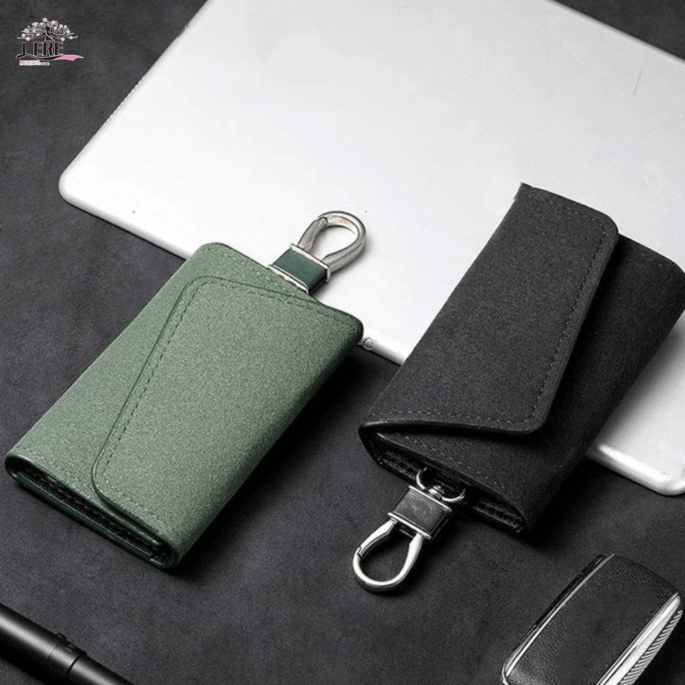 JEREMY1 Key Holder Bag, 2 in 1 PU หนังดึงพวงกุญแจกระเป๋า,แบบพกพากันน้ํา Leisure Mini Storage Bag PU Key Wallets กลางแจ้ง