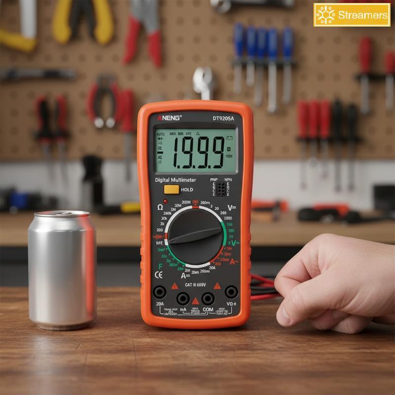 {Streamers} DT9205A Handy Digital Multimeter RMS 1999 นับ DC Voltage Current Tester สําหรับการติดตั้