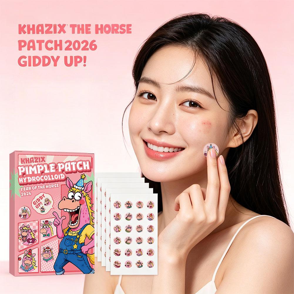 PE Pony Box Cartoon Acne Patch รูปม้าน่ารักแบบพกพา Hydrocolloid Pimple Sticker Blemish Cover