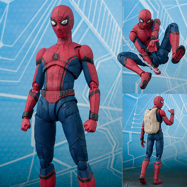 SHF Spider-Man รูปอะนิเมะของเล่นรุ่น Spider-Man Homecoming Season ตุ๊กตา Joint Movable Figure