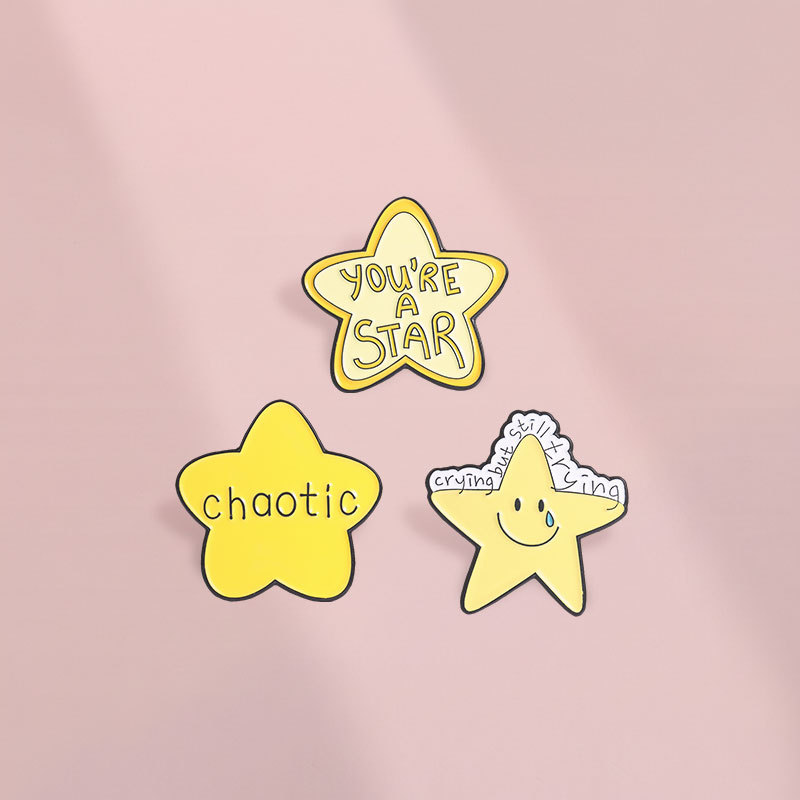Positive และ Sarcastic Star Enamel Badge Youre A Star Encouragement เข็มกลัดโลหะสีเหลือง Star กระเป๋าเป้สะพายหลังอุปกรณ์เสริมของขวัญสําหรับเพื่อน