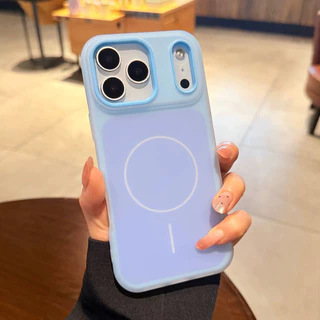 2 in 1 Magnetic Jelly Frosted อะคริลิคเคสโทรศัพท์สําหรับ iPhone 17 Pro Max 16 15 14 13 12 11 กันกระแทกป้องกันปลอก