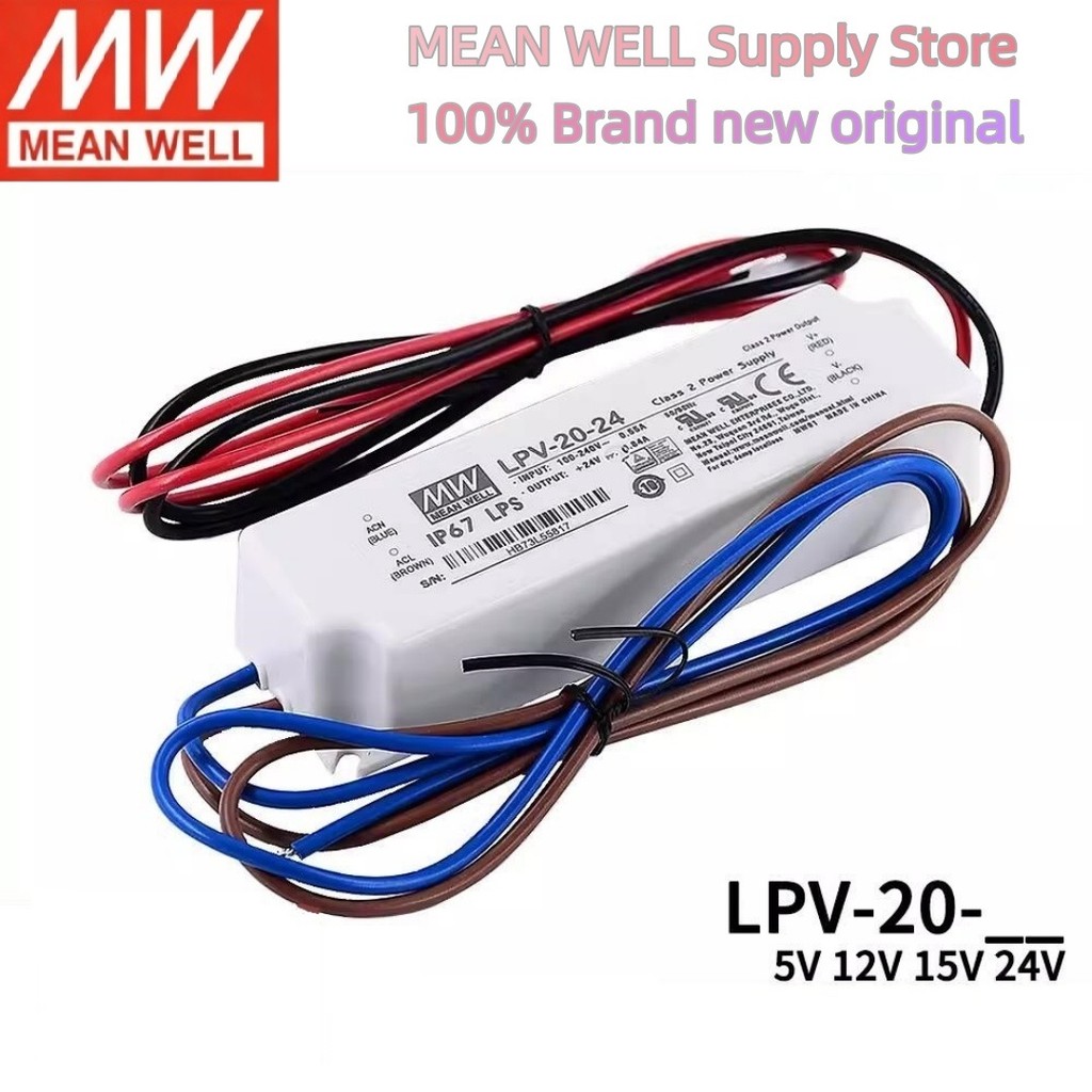 LPV-20 20W MEAN WELL เอาต์พุตเดี่ยว Switching Power Supply LPV-20-5 LPV-20-12 LPV-20-15 LPV-20-24