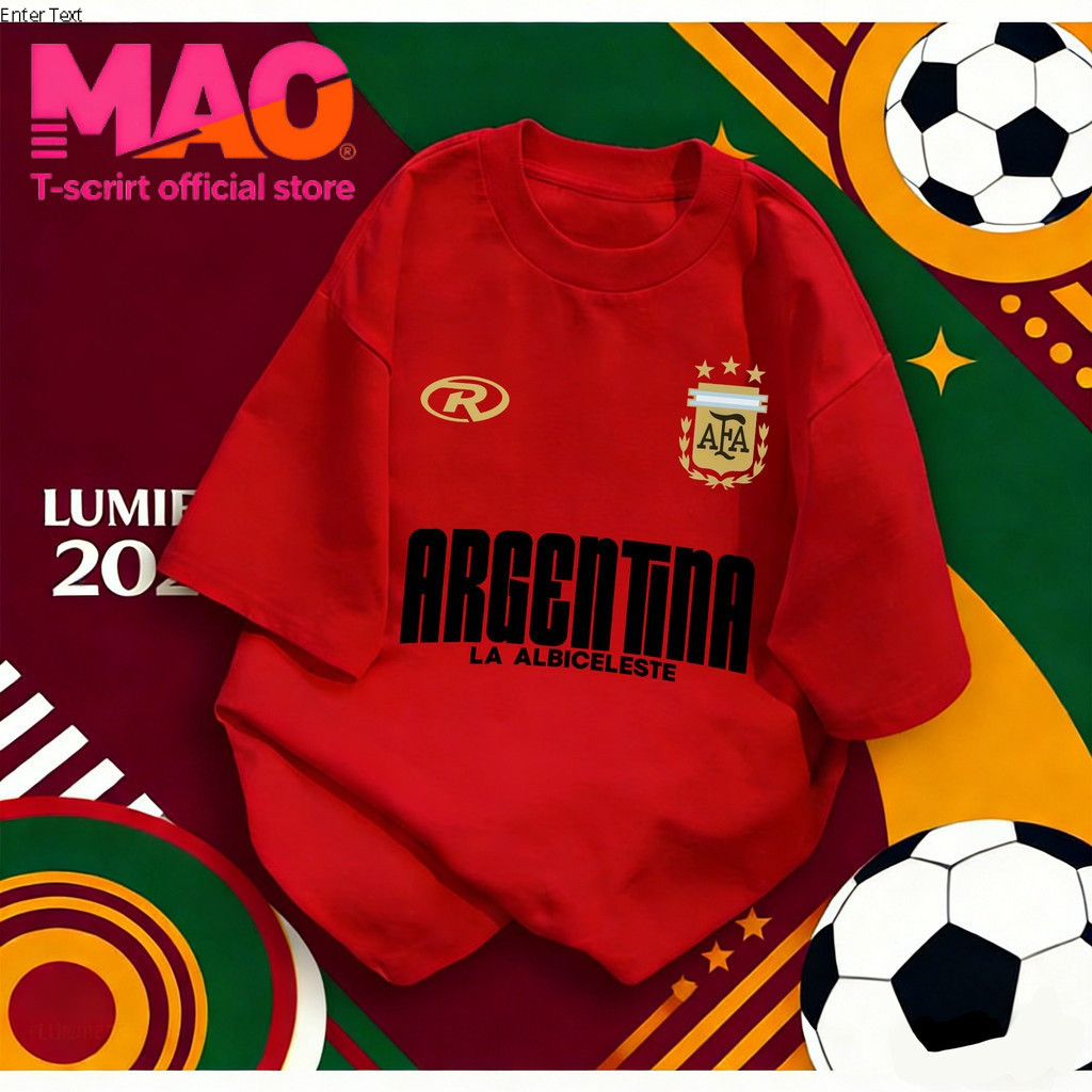 COD✅ (จัดส่งในกรุงเทพฯ) MAO Shop ❗️ ลายพิมพ์ธีมฟุตบอลโลกปี 2026 เสื้อยืดฤดูร้อน ผ้านุ่มสบาย #FB18