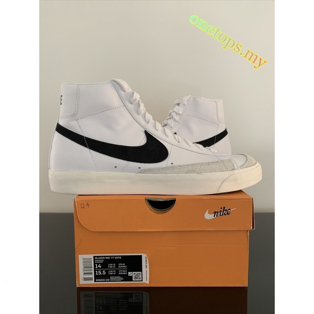 2019 NK blazer mid 1977 retro we สีขาวและสีดํา BQ6806-100