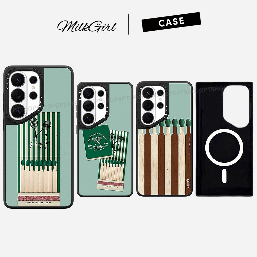 Magnetic Match Label Racket Mirror Hard Phone Case For Samsung Galaxy S26 25 24 23 UItra S26 25 24 23 Plus กันกระแทกป้องกันปลอก