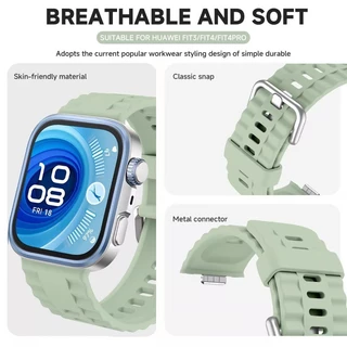 สายรัดซิลิโคนอ่อนนุ่มสําหรับ Huawei Watch Fit 5/5 pro band เปลี่ยนสร้อยข้อมือกีฬา Huawei Watch fit 3/4 Pro อุปกรณ์เสริม