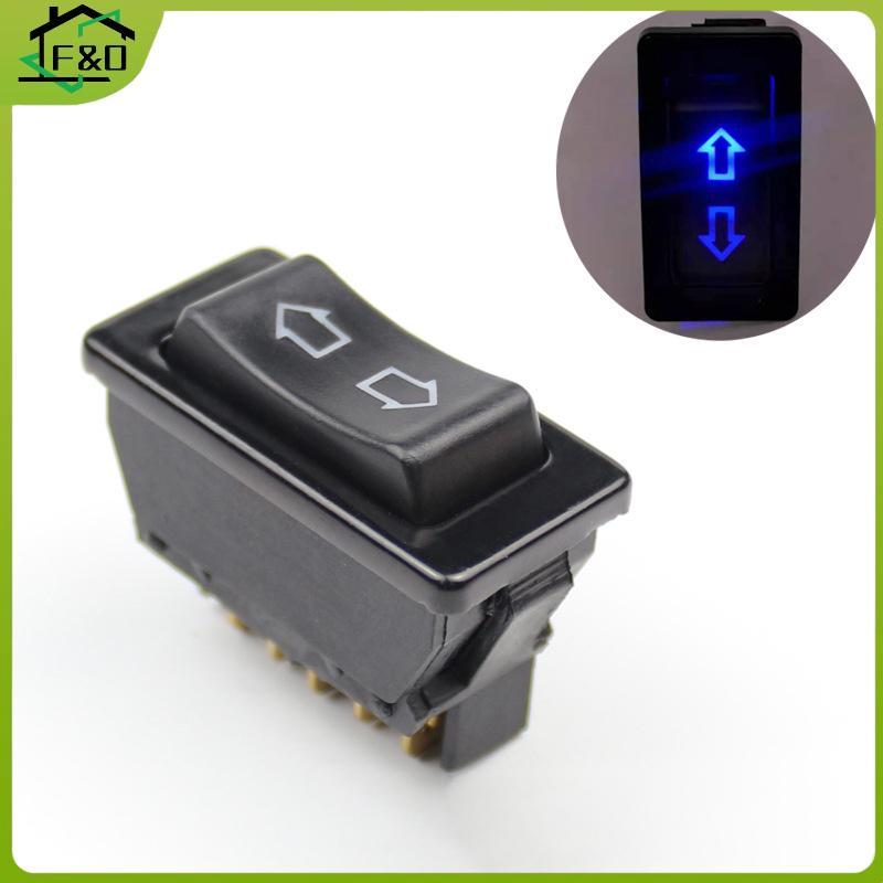 F&O Universal Direct Current 12V 20A สวิตช์กระจกไฟรถยนต์อัตโนมัติ 5 Pins (สีน้ําเงิน) .