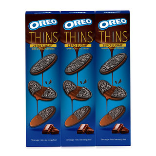 โอรีโอ คุกกี้ ทินส์ ซีโร่ ชูการ์ ดาร์กช็อกโกแลต 62 ก. x 3 (OREO Cookies Thins Zero Sugar Dark Chocolate 62 g x 3)