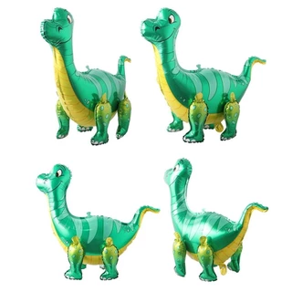 GeeParty บอลลูนฟอยล์ไดโนเสาร์ 3D ตั้งได้ สีเขียว ของตกแต่งงานวันเกิดเด็กผู้ชาย