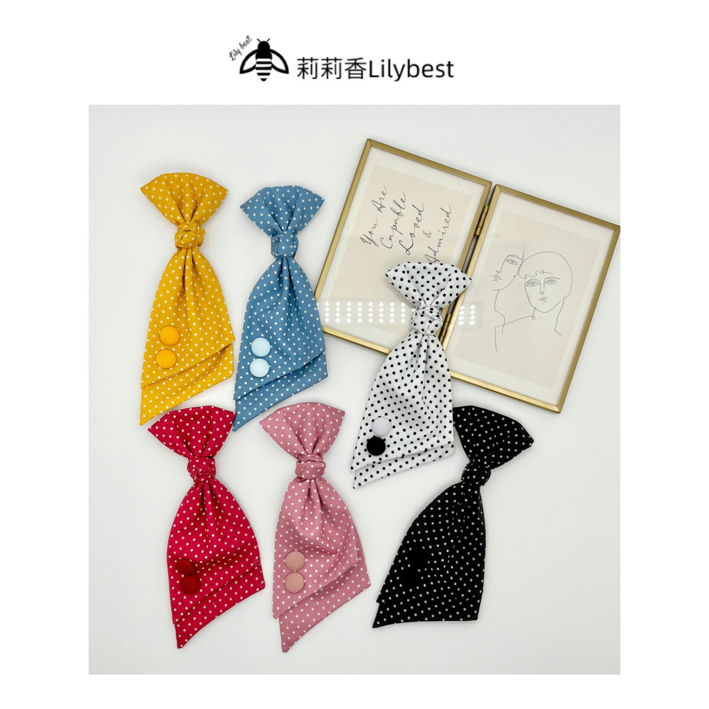 Polka Dot Tie Bow Tie ปุ่มตกแต่งญี่ปุ่น Retro Preppy สไตล์เสื้อ Bow Tie Pin หลากสี Pin