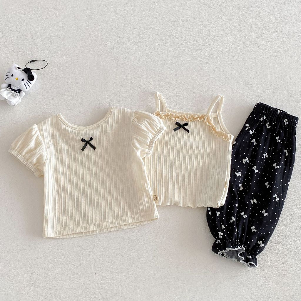 Girls Bow Cute T-Shirt Baby Camisole Children _ GG