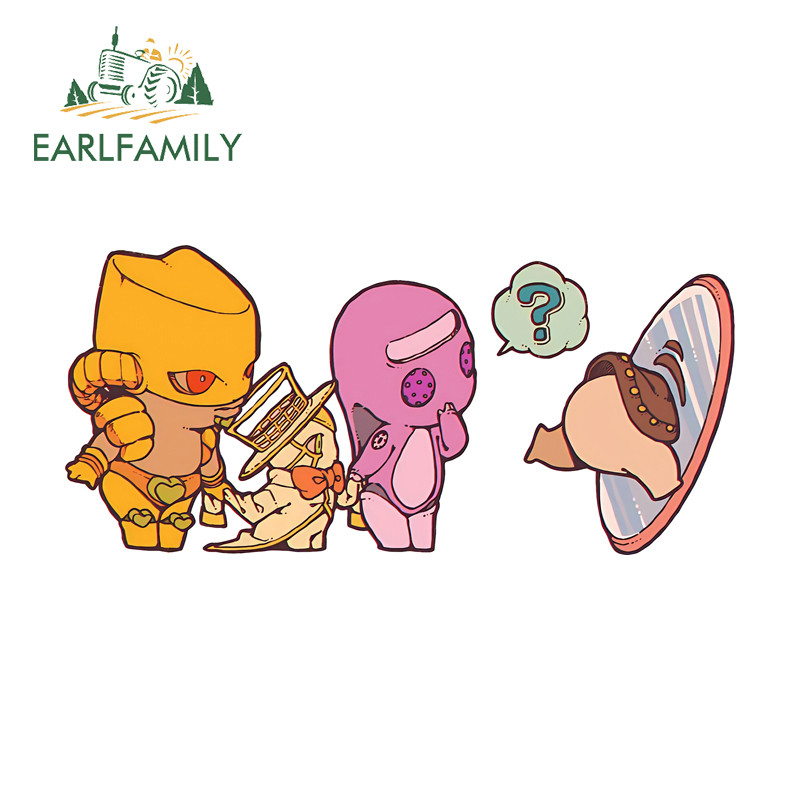 EARLFAMILY ตลก Jojo Meme สติกเกอร์รถกันชนสเก็ตบอร์ดด้านหลังกระจกกระเป๋าเดินทางแฟชั่น PVC Decal Scrat