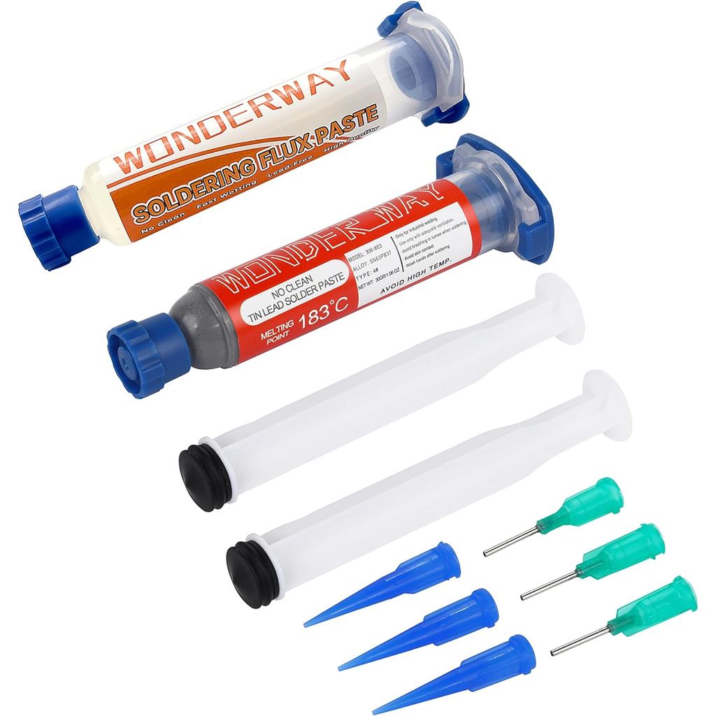Sn63/Pb37 T4 ตะกั่วดีบุกบัดกรี Paste (30g) & ตะกั่ว-ฟรี Solder Flux 10cc ติดตั้งโดย Wonderway