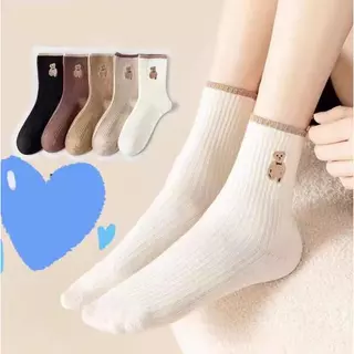 12 คู่แพ็ค ฟรีไซส์ ถุงเท้าหมีข้อกลาง ผ้านุ่ม ใส่สบาย ไม่อับเท้า คละสีแฟชั่น แมทช์ง่าย ใส่ได้ทุกฤดู