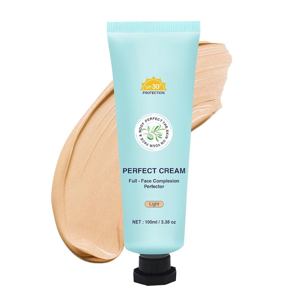 Skin Tint CC Cream Foundation with SPF 30,All-Over Complexion Perfector Shimmery Moisturizer,คอนซีลเ
