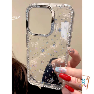 เคสผีเสื้อโลหะคริสตัลวิบวับสไตล์เกาหลี สำหรับ iPhone 14 Plus 15 Pro 17 Pro Max 14 16 Plus 11 17 12 13 rhinestonecase