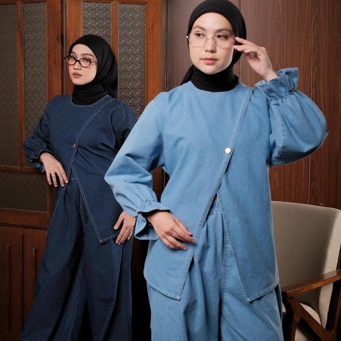 DANISH ONE SET DENIM - ชุดกางเกง