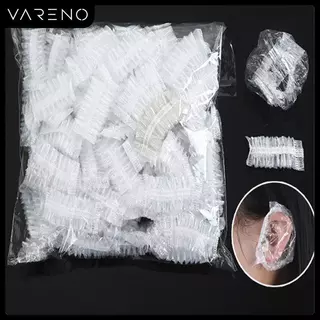 Vareno ที่ครอบหูกันน้ำ100ชิ้นที่ครอบหูสำหรับอาบน้ำร้านเสริมสวยที่ครอบหูป้องกันผมย้อมสี