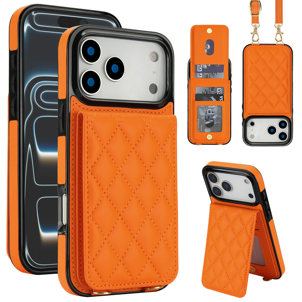เคสโทรศัพท์ เคส ช่องเสียบการ์ดสําหรับiPhone 16 17 Pro Maxพร้อมสายคล้องLanyardโทรศัพท์มือถือพร้อมผู้ถือบัตรปลอกสําหรับiPhone 15 Pro Max 14 15 16 Plus 11 12 13 promax Case 17Eพร้อมกระเป๋าสตางค์กระเป๋า