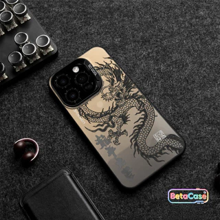 เคสโทรศัพท์ลายมังกรสีดำและขาวสุดเท่สไตล์แฟชั่น IMD สำหรับ iPhone 17 17pro 16 16pro 11 15 14 13 12 XR X XS Max 8 7Plus