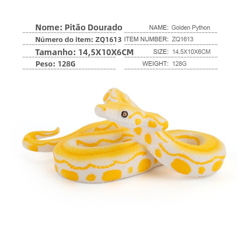 จําลองสะเทินน้ําสะเทินบกสัตว์เลื้อยคลาน Wildlife ขนาดใหญ่ Python รุ่น Golden Python Giant Python Pra