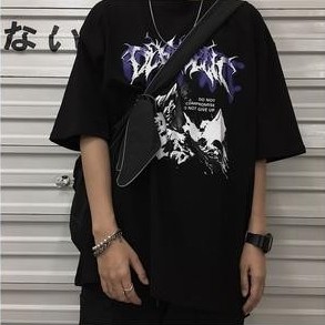 เสื้อยืดคู่รักผ้าฝ้ายทรงหลวมสุดน่ารัก 7474