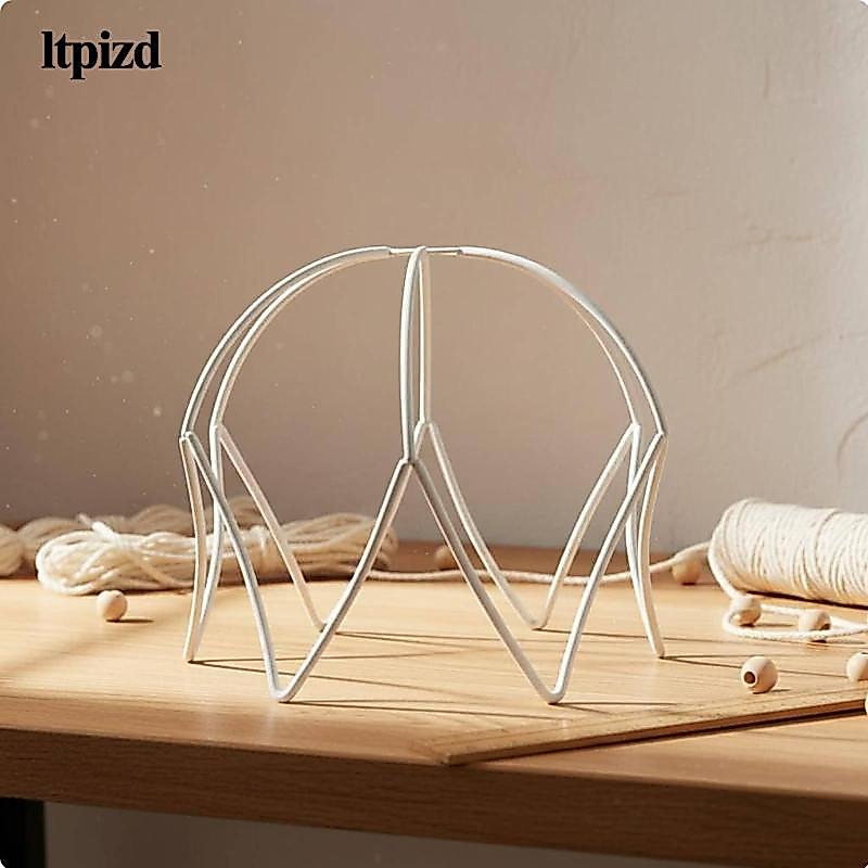ผ้าโคมไฟลวดกรอบ Macrame DIY สําหรับโคมไฟเพดานและโคมไฟตั้งโต๊ะ