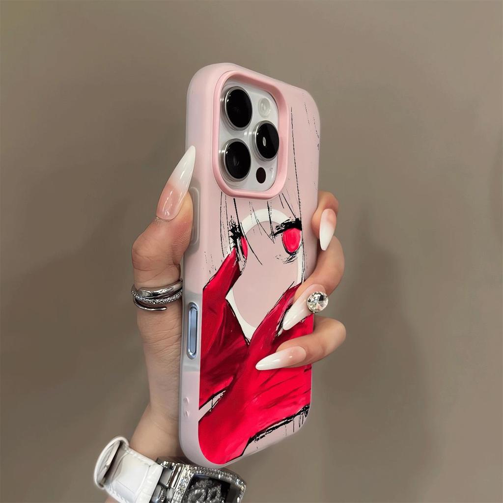 เคสไอโฟน 13 11 สำหรับ IPhone 16 17 Air 15 12 14 Pro Max XR Max 7 8 สาวการ์ตูน แรงดึงดูดแม่เหล็ก GDCX