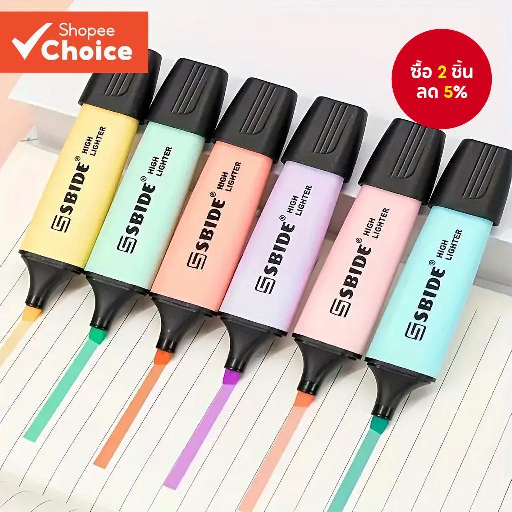 ปากกามาร์กเกอร์เรืองแสง 6 สี – เครื่องเขียนน่ารักสําหรับเด็ก School Study & Higlighter ชุดปากกา