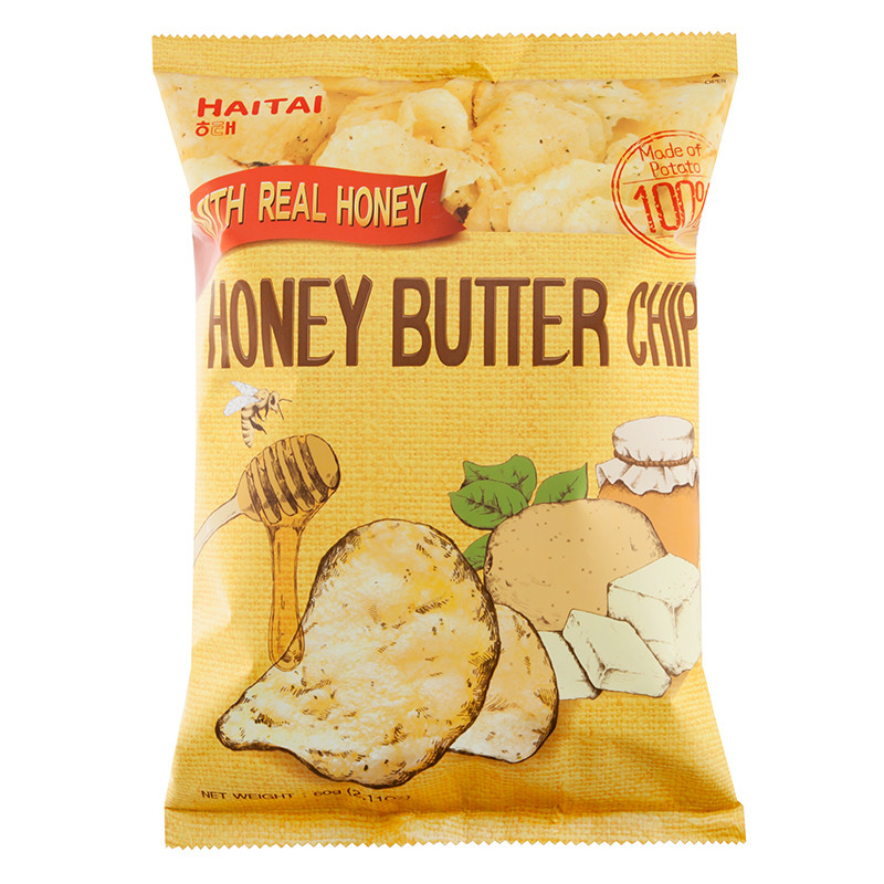 ไฮไทมันฝรั่งแผ่นทอดกรอบรสฮันนี่บัตเตอร์ 60กรัม Haitai Honey Butter Chip 60g. [หมายเลขบาร์โค้ด 8801019606540 ]