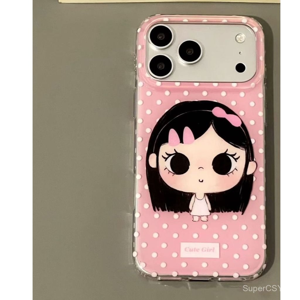 เคสโทรศัพท์ เหมาะสําหรับ iPhone 7 8 X XS XR XSMAX 11 12 13 14 15 16 17 Pro max Plus กิ๊บติดผมลายจุดส