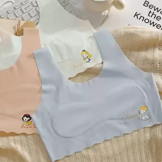 YANINDA เสื้อชั้นในเด็กผู้หญิง ผ้าไหมน้ำแข็ง ฟองน้ำเย็บติด แบบบางยืดได้เยอะ #4510