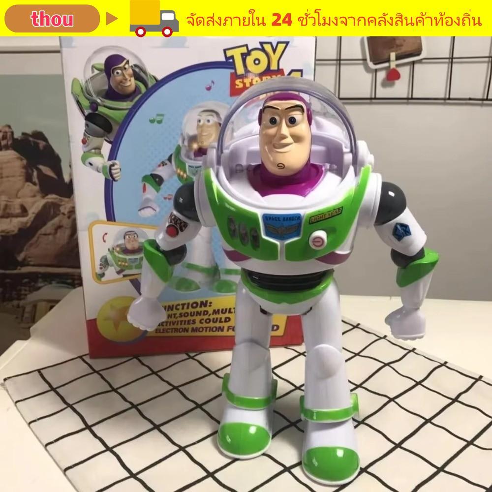 THOU Buzz Lightyear ของเล่น, มีปีก Toy Story Buzz Lightyear Action Figure ของเล่น, การ์ตูนแสงและเสียงหุ่นยนต์เดินไฟฟ้าสําหรับเด็ก