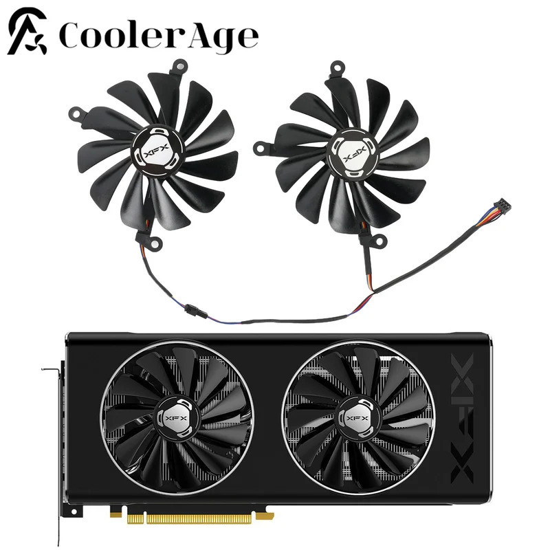 RX5700XT การ์ดพัดลมสําหรับ XFX Radeon RX 5700 XT 8GB THICC II Ultra 95 มม.CF1010U12S กราฟิกการ์ดพัดล