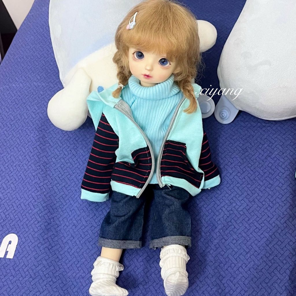 Bjd หกจุด Hooded Jacket Top + เสื้อกันหนาวคอเต่าเสื้อผ้าตุ๊กตา 25-30 ซม.เสื้อผ้าเด็กชุดตุ๊กตา